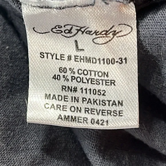 Ed hardy GRAY T SHIRT WHITE TIGER GRAPHICS ED HARDY TATTOO Los Angeles CA Large - Picture 6 of 9